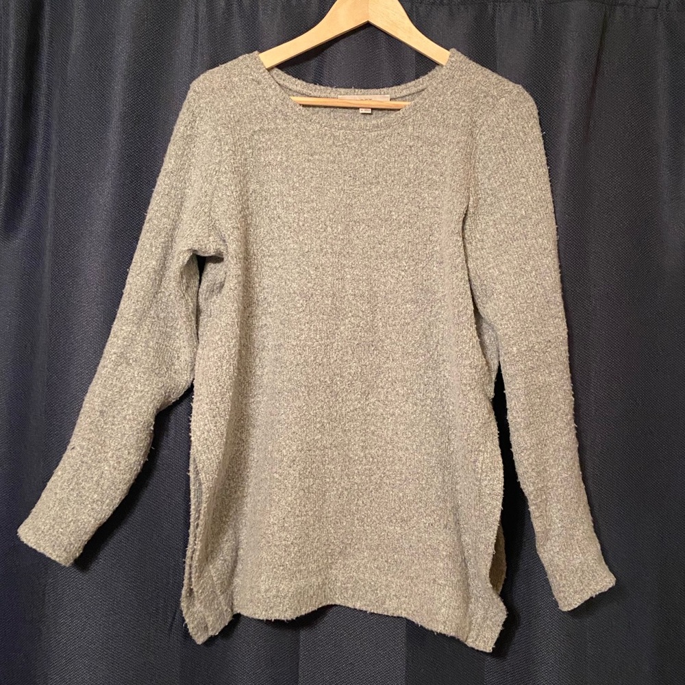 LOFT - Comfy grey oversized hi-side split sweater